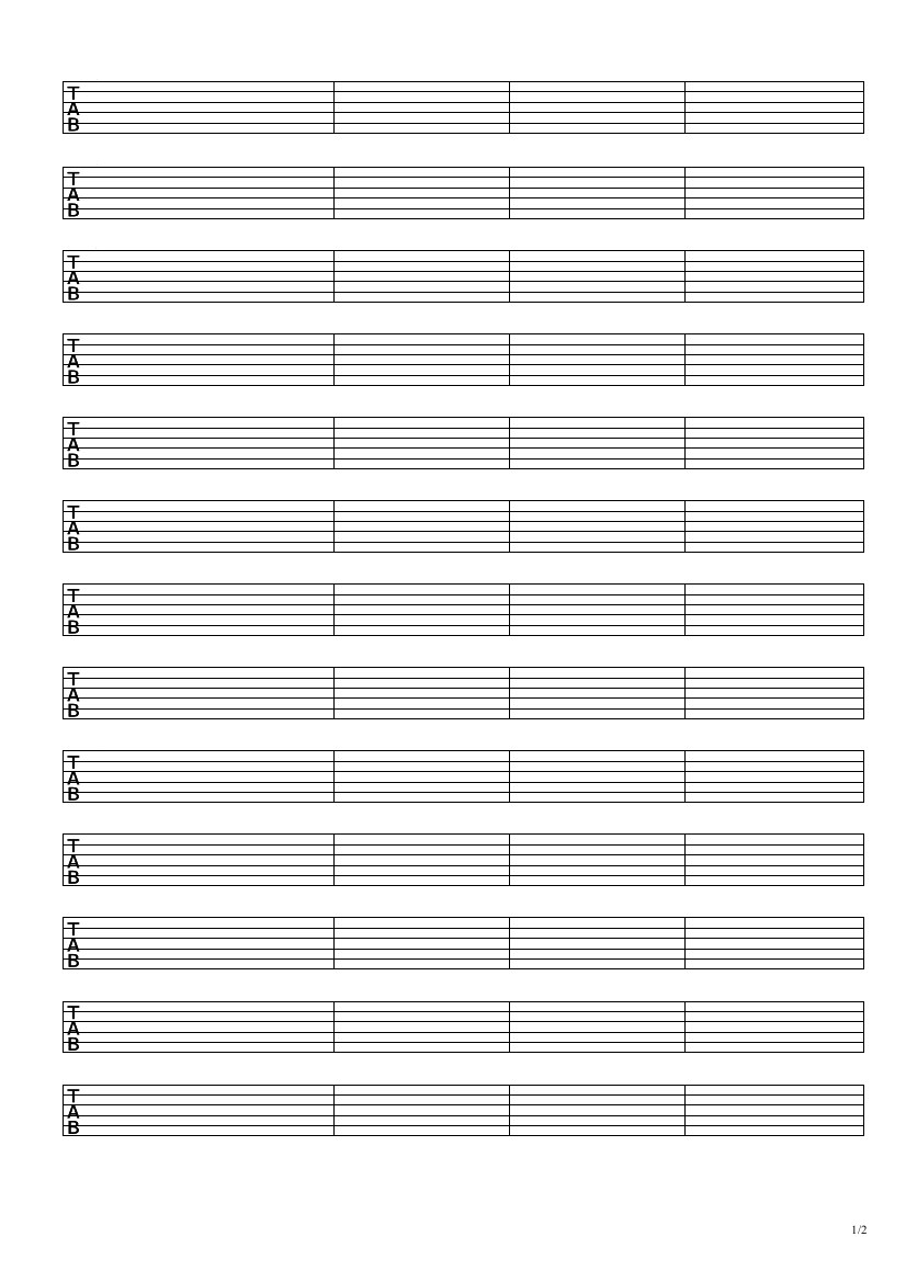 blank guitar tab sheets word